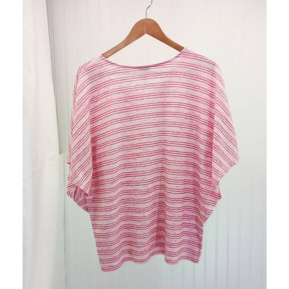 CHICO's pink & white , angel wing jersey knit shirt Chico's size 3 , XL - Picture 2 of 4